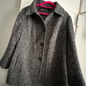 London Fog Textured Black and White coat